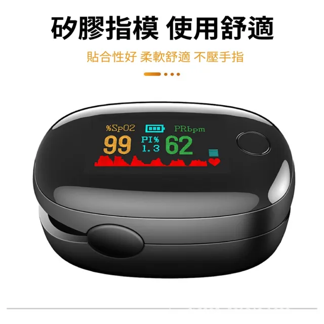 指尖脈搏血氧機(運動家用血氧偵測儀 血氧機黑寶石TFT)