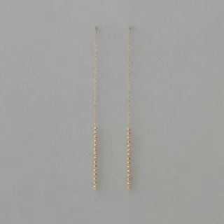 【ete】K18YG e_Grain 經典轉珠長鍊耳環(金色)