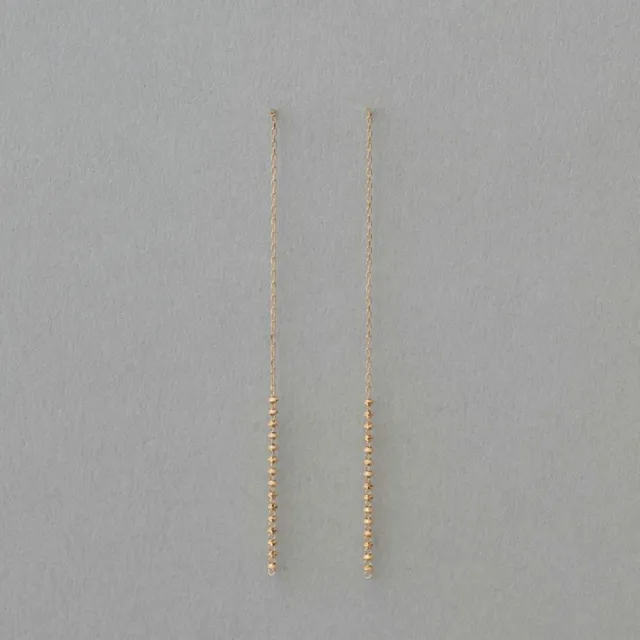 【ete】K18YG e_Grain 經典轉珠長鍊耳環(金色)