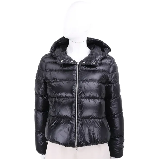 【HERNO】RESORT 黑色連帽 羽絨外套 輕量防潑水-女款(羽絨衣 功能性外套 防水 義大利頂級羽絨)