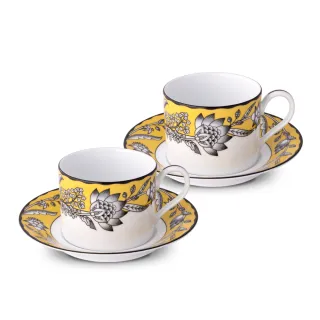 【NORITAKE】切爾西莊園-黃色咖啡對杯(精緻禮盒)