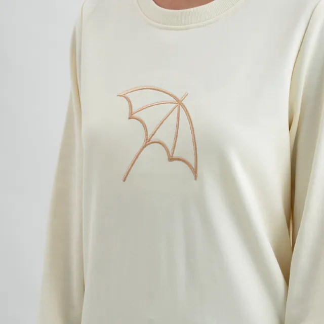 【Arnold Palmer 雨傘】女裝-大傘刺繡LOGO長袖大學T(白色)