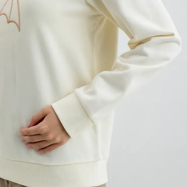 【Arnold Palmer 雨傘】女裝-大傘刺繡LOGO長袖大學T(白色)