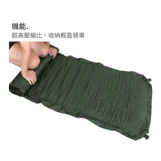 【NUIT 努特】冒險王 自動充氣睡墊床 厚度10CM 春亞紡表布 可拼接 環島 登山 旅遊 露營(NTB73AG兩入)