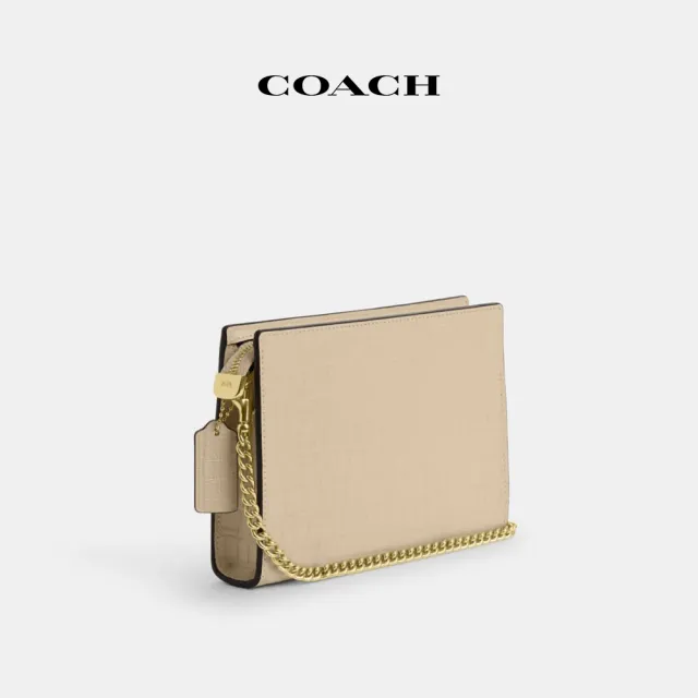 【COACH】蔻馳官方直營 SLIM纖巧型斜背包 側背包 斜挎包 手拿包-IM/象牙白色(CR237)