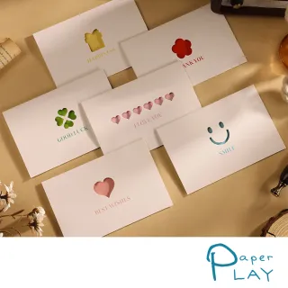 【Paper Play】萬用卡片-繽紛彩色縷空造型卡片 祝福卡 生日卡 祝賀卡 留言小卡(6款任選)