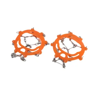 【索樂生活】8齒不鏽鋼冰爪防滑鞋套(登山雪爪 防滑雪爪 登山鞋釘 釘鏈鞋套 攀冰鞋套)