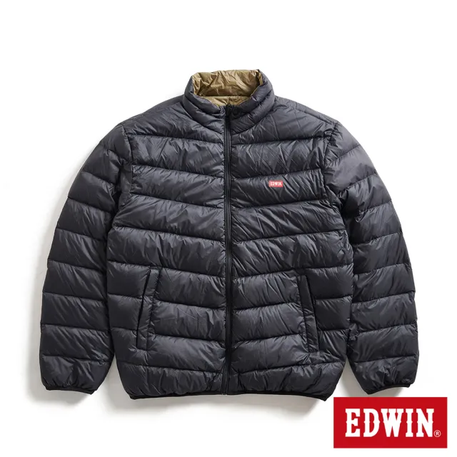 【EDWIN】男裝 超輕量雙面穿羽絨外套(黑色)