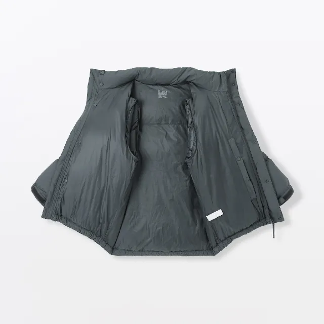 【MUJI 無印良品】男輕量羽絨可攜式外套(黑色/煙燻藍)