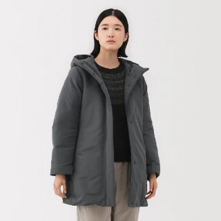 【MUJI 無印良品】女撥水加工羽絨中長版大衣(灰白/黑色/象牙白)