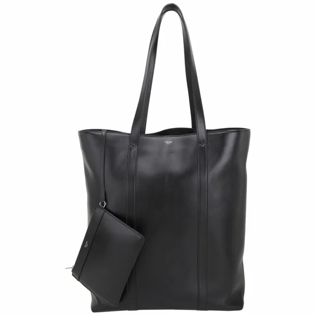 【CELINE】賽琳 Museum 壓紋小牛皮手提 肩背托特包 附萬用包-黑色(111703 ESY 38SI)