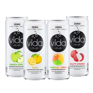 即期品【Vida】氣泡飲325mlx24入/箱(口味任選)