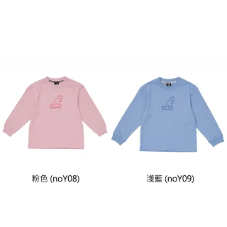 【KANGOL】KANGOL 兒童圓領T 長袖上衣 袋鼠印花 100%棉 64561012