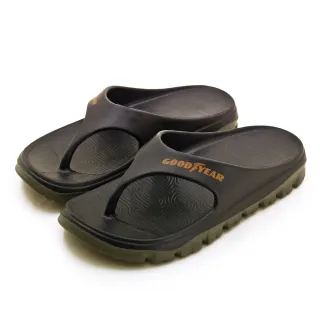 【GOODYEAR 固特異】男 舒適緩震Q彈休閒運動越野夾腳拖鞋 悍徒II系列(黑綠 53300)