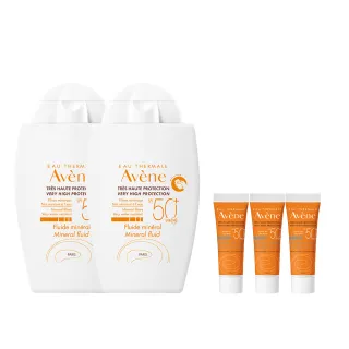 【Avene 雅漾官方直營】物理防曬液SPF50 40ml 2入組(特殊美容後/敏感肌推薦)