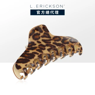 【L. ERICKSON】簡約長型抓夾〈豹紋/象牙白〉