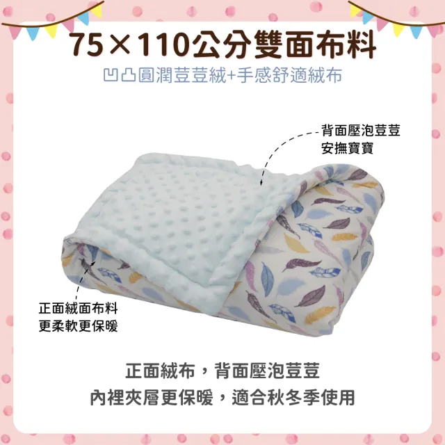 【OhBabyLying】冬季夾棉款荳荳毯(寢具/嬰兒蓋被/超柔軟蓋毯/推車蓋毯/小被被/絨毛毯/安撫毯)