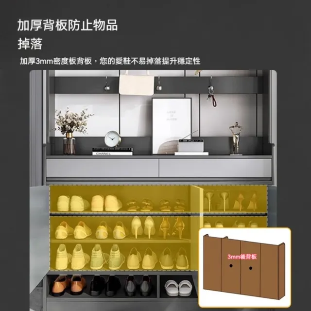 【銘利萊】鞋櫃家用 入戶大容量玄關櫃 客廳儲物櫃 簡約多功能鞋櫃(衣帽款實木生態板材 120*30*180)
