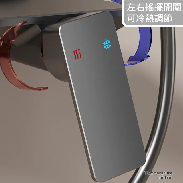 【凱勒】衛浴淋浴花灑套裝 淋浴柱 沐浴噴頭 增壓蓮蓬頭(圓形頂噴 三檔出水 升降花灑)