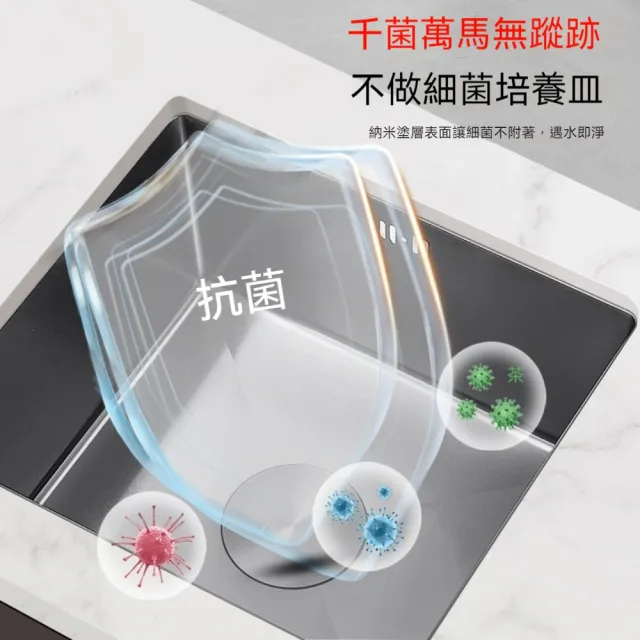 【諾必行】不銹鋼吧檯水槽 小尺寸手工槽-40*40cm(廚房水槽/納米水槽/洗菜池)