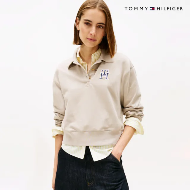 【TOMMY HILFIGER】官方旗艦館Varsity Polo衛衣_裸色