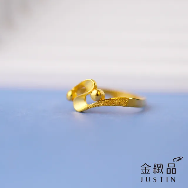 【金緻品】黃金戒指 律韻光緞 0.67錢(9999純金戒指 波浪 亮球 金珠 幾何 立體 曲線 流線戒)
