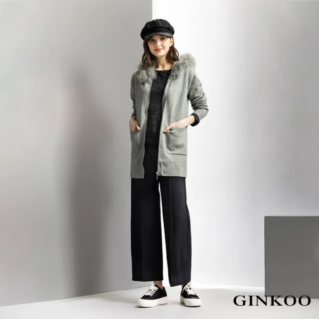 【GINKOO 俊克】羊毛混紗縮口上衣