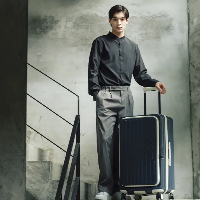 【Deseno 笛森諾】特洛伊PRO26吋真空壓縮｜前開式煞車行李箱(特仕版_泰晤士藍_不含真空壓縮機)