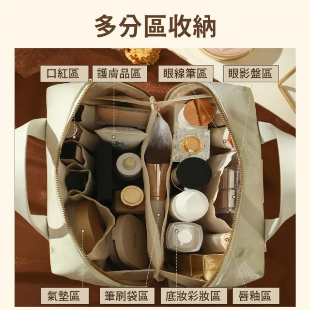 【MAANGE 瑪安格】新中式大容量手提化妝包 多功能外出旅行洗漱包 化妝品收納包 盥洗包(分區收納/彩妝收納)