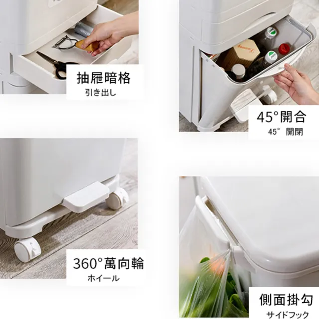 【isona】45L 雙層雙蓋 雙內桶垃圾桶(腳踏按壓 分類垃圾桶 垃圾筒)