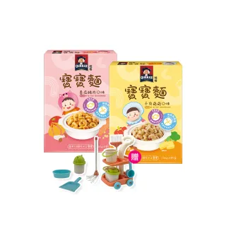 【QUAKER 桂格】寶寶麵任選 150gx3包 x4盒(番茄豬肉/干貝菇菇 添加虱目魚精 10個月以上適用)