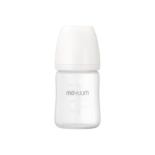 【MOYUUM】韓國 寬口矽膠玻璃奶瓶-雲朵白(150ml)