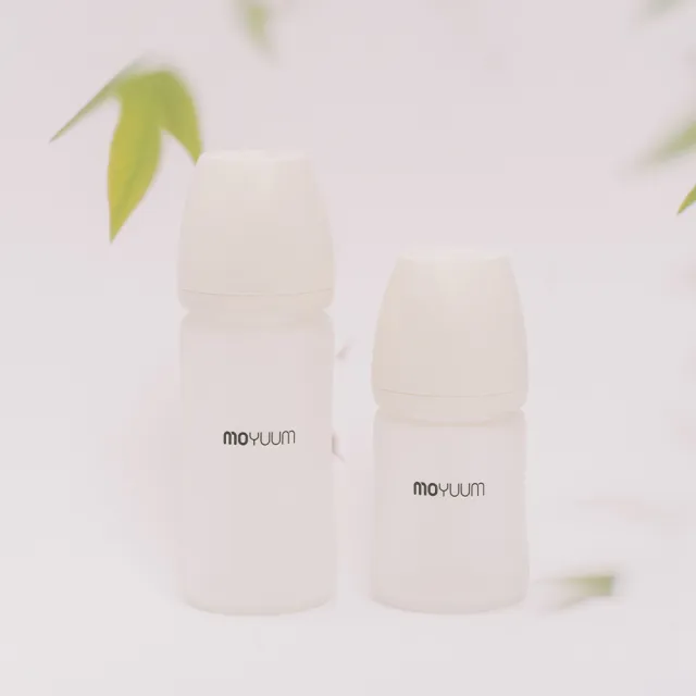 【MOYUUM】韓國 寬口矽膠玻璃奶瓶-雲朵白(150ml)