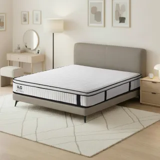 【H&D 東稻家居】波浪加高平三線捲包獨立筒床墊 雙人(5尺 分區獨立筒)