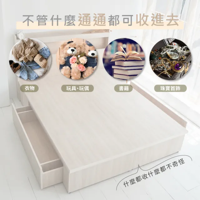 【藤原傢俬】白色戀人木芯板收納空間床底/架單人加大3.5尺-單抽(不含床頭)