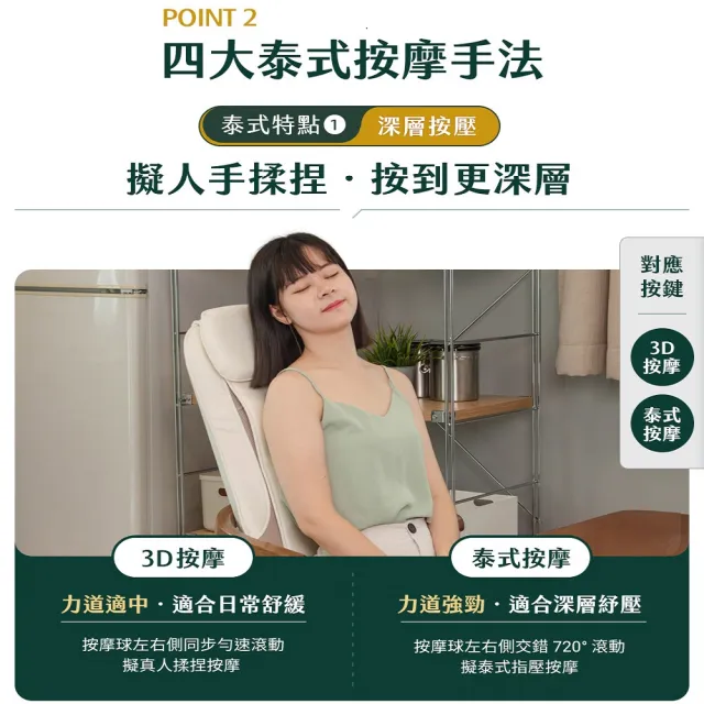 【3ZeBra 三隻斑馬】泰皇墊｜4D泰式按摩椅墊(按摩椅 按摩背墊 背部按摩 腰部按摩 父親節禮物)