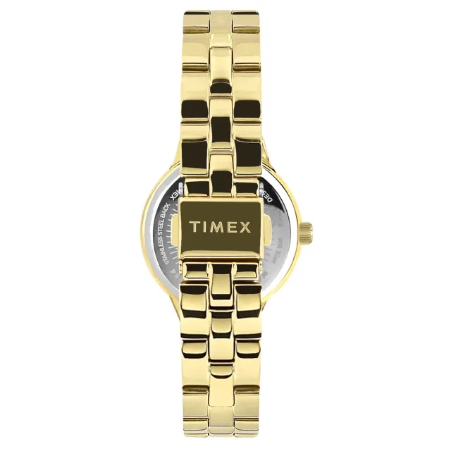 【TIMEX】簡約風格 星光女孩 礦石強化玻璃 不鏽鋼手錶 白x鍍金 36mm(TXTW2V23300)
