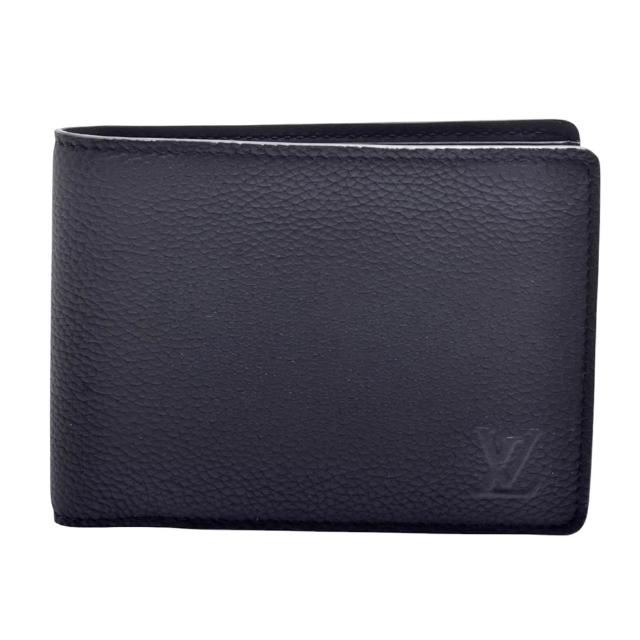 【Louis Vuitton 路易威登】M25945 經典Multiple系列蠟面小牛皮對折短夾(黑色M25945)