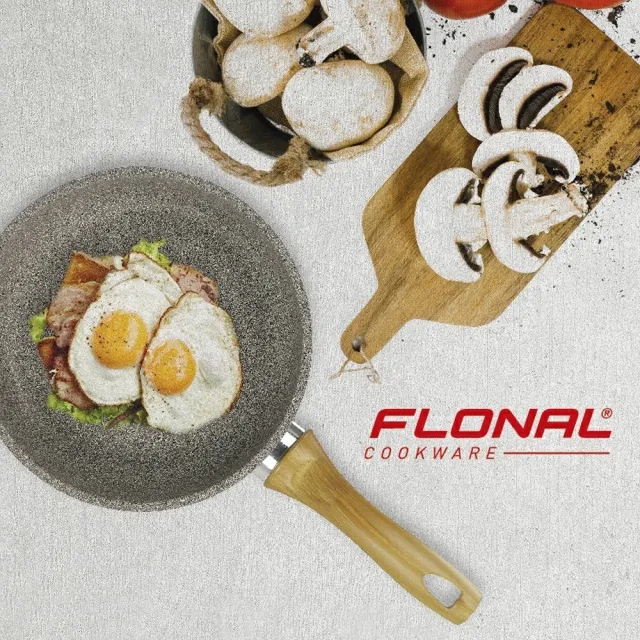 【Flonal 芙諾納】自然石不沾鍋 三代升級 義大利製造32cm中華炒鍋DASWO3230(MOMO獨家)