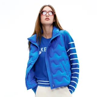 【KERAIA 克萊亞】寶藍海蜂巢壓紋羽絨背心