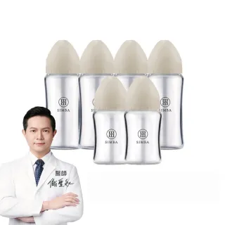 【Simba 小獅王辛巴官方直營】蘊蜜質金玻璃寬口防脹氣奶瓶4大2小全配組-新生適用