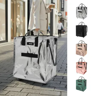 【ONE HOUSE】115L 丹邁附輪超大容量手提防水折疊購物車_特大款(收納包 旅行袋 買菜車  摺疊購物車)