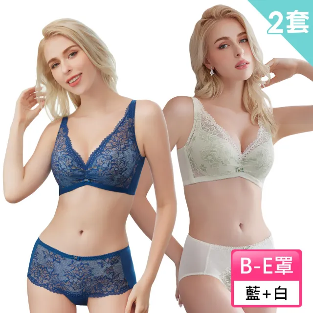 【Swear 思薇爾】買一送一2套組撩波芙花春漾系列B-E罩軟鋼圈涼感蕾絲集中包覆女內衣(2色各1)