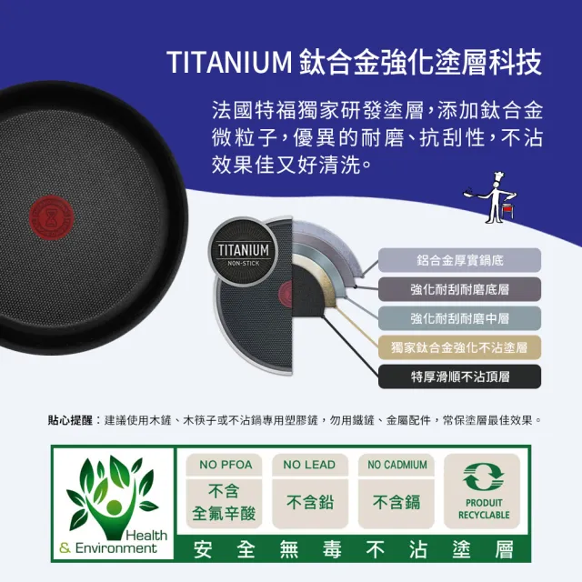 【Tefal 特福】法國製巧變精靈系列24CM不沾深煎鍋-沉靜黑