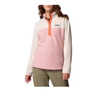 【Columbia 哥倫比亞】女款-刷毛半開襟長袖上衣-Benton Springs™-淺粉色(UAL57710LK/JF)