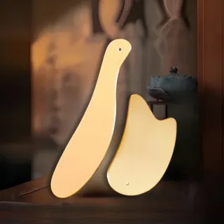 【楠陽艾】贈穴位圖-黃銅刮痧板-多規格可選(刮痧儀 臉部按摩 全身按摩 全身刮痧 疏通經絡刮痧按摩)