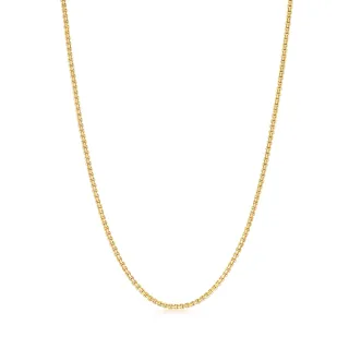 【點睛品】機織素鍊 18K黃色金項鍊(45cm)