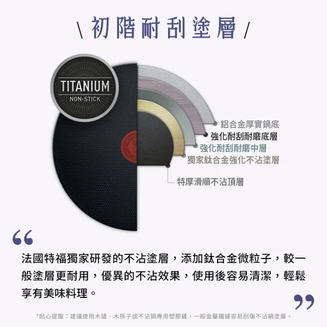 【Tefal 特福】尼斯系列24CM不沾鍋平底鍋