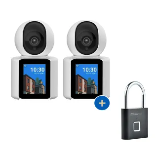 【FAMMIX 菲米斯】密碼掛鎖組★VC1 1080P 200萬畫素旋轉網路攝影機/監視器(老人照護/2.8吋螢幕/雙向視訊)