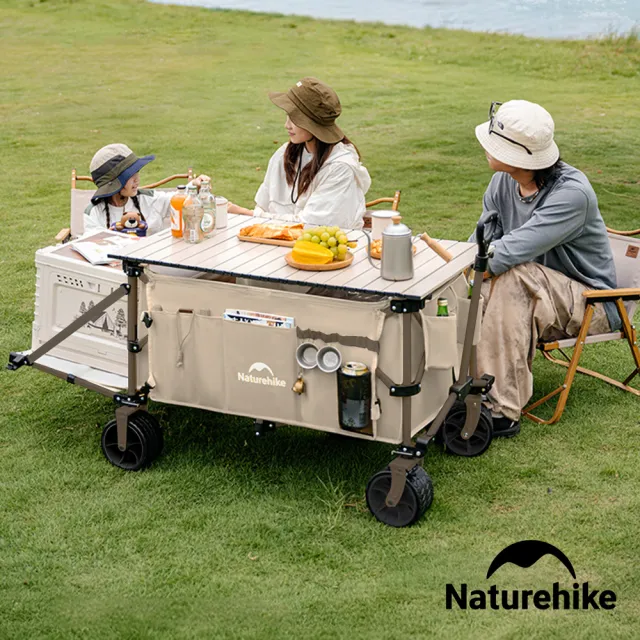 【Naturehike】輕折全地形聚攏折疊手推車 後開拖斗款150L+90L JJ017(台灣總代理公司貨)